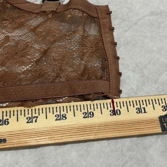 Daisy Fuentes Lace Longline Balconette Bra Strapless Push-Up Mocha 40D - Picture 5 of 16